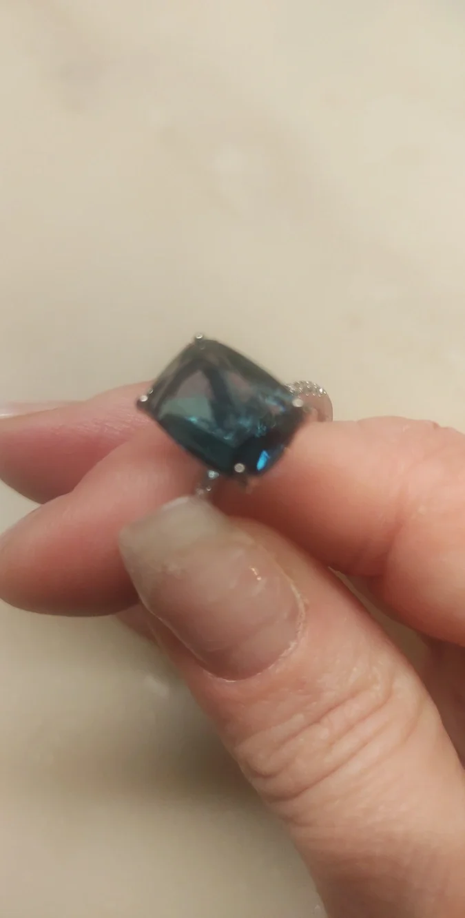 BOGO! NEW! Teal Blue CZ Ring Size 7